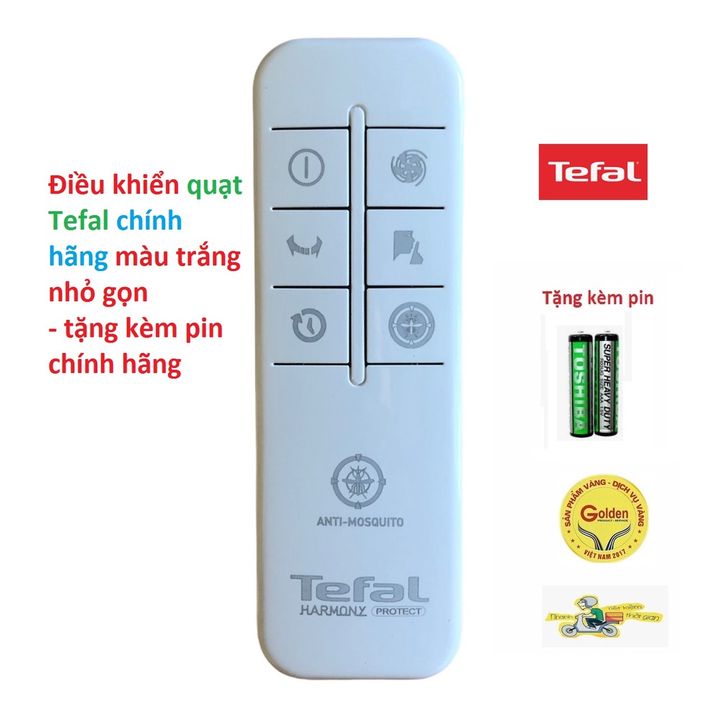 Điều khiển quạt Tefal màu trắng nhỏ chính hãng -tặng kèm pin - Remote quạt làm mát Tefal màu trắng