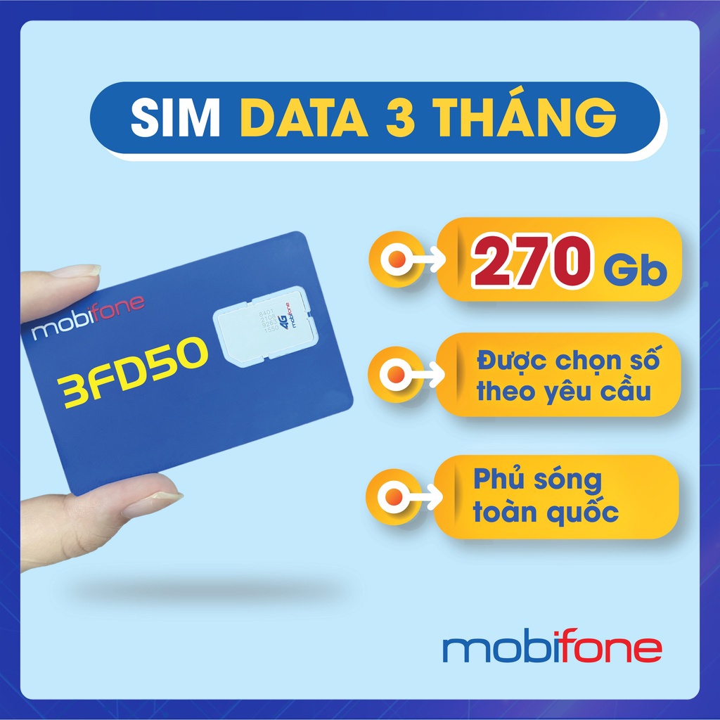 Sim 4G mobifone giá rẻ 270GB trong 3 Tháng - Sim mobifone số đẹp - Mobifone store