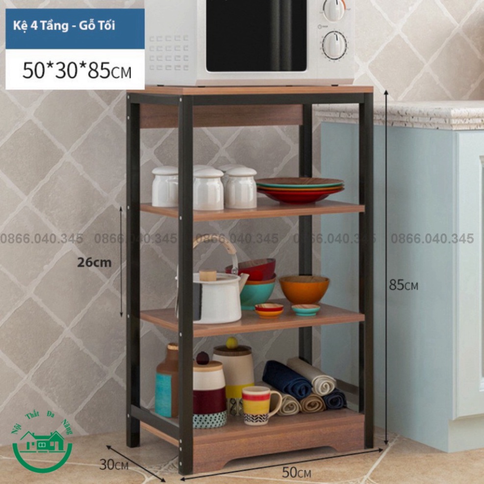 Kệ để lò vi sóng kệ bếp thông minh khung thép carbon cao cấp nhập khẩu kết hợp khay để rau củ quả có bánh xe di chuyển