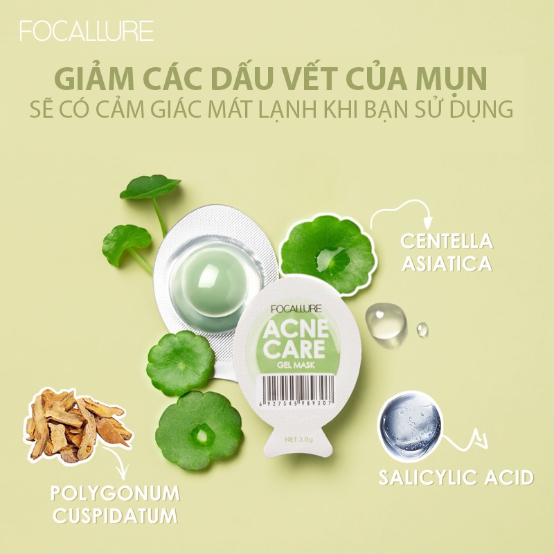 MẶT NẠ 7 NGÀY FOCALLURE 3.8G HỖ TRỢ GIẢM MỤN DƯỠNG ẨM KIỂM SOÁT DẦU NHỜN DƯỠNG DA TRẮNG HỒNG