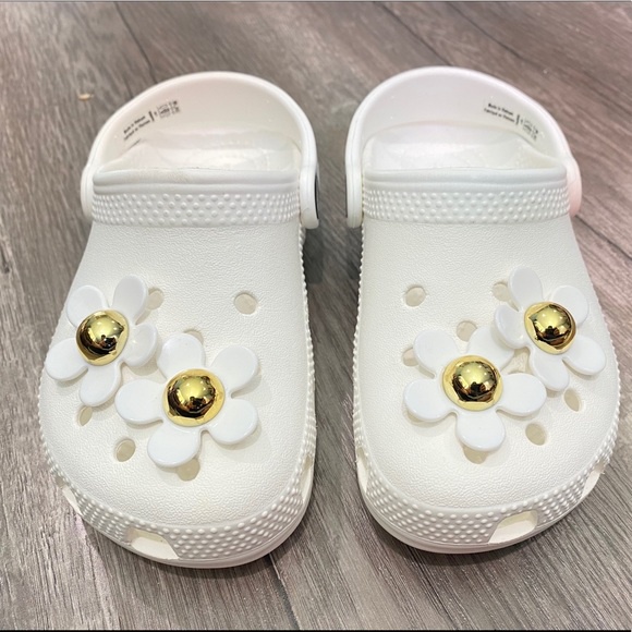 dép cross họa tiết trắng mẫu độc quyền MAICROSSDOCQUYEN2 tặng 10 jibitz cross