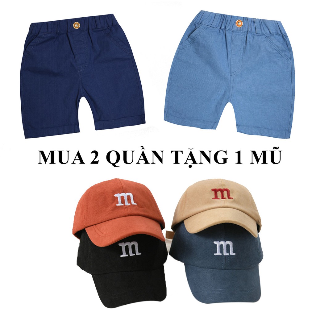 (Khuyến mãi HOT) Mua 2 quần short đũi tặng 1 mũ chữ m VEMZKIDS