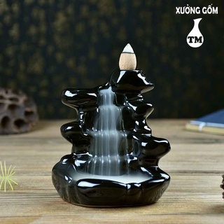 Thác Khói Trầm Hương Cao Cấp Xưởng Gốm TM Bát Tràng TẶNG kèm 3 Nụ Trầm Khói Ngược Mini