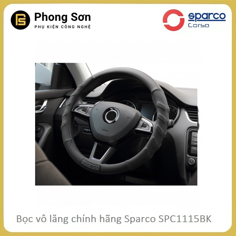 Bọc vô lăng SPARCO SPC1117BK chính hãng , Tặng kèm khăn lau ô tô 35*75cm ( Bảo Hành 03 Tháng )