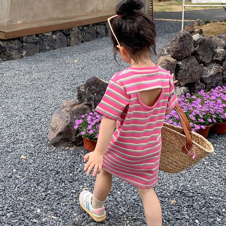 Áo Thun Ngắn Tay Kẻ Sọc Ngang Phong Cách Hàn Quốc Mới