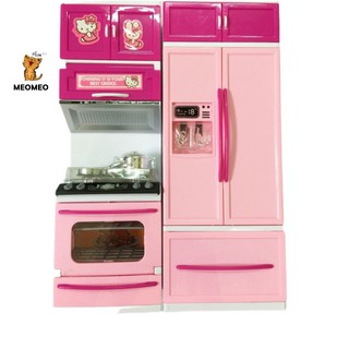 Đồ Chơi Tủ Lạnh Hello Kitty Màu Hồng Có 2 Ngăn, Màu Hồng Nổi Bật, Có Tiếng Nấu Ăn, Thiết Kế Đẹp Mắt - MEOMEOSHOP2021