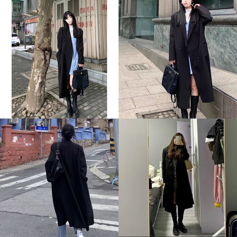 Áo Khoác blazer dáng dài hàn quốc