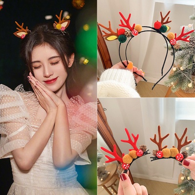 Băng đô cài tóc hình sừng tuần lộc Giáng sinh mới