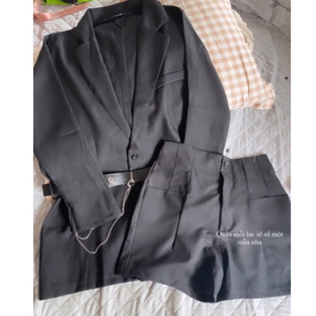 Set Blazer Sang Chảnh Kèm Thắt Lưng Xích