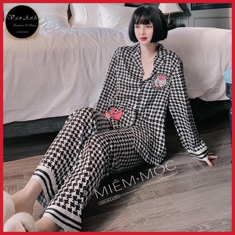 Đồ Bộ Mặc Nhà Pijama Nữ Dài Tay Cao Cấp - Đồ Ngủ Lụa Quảng Châu TN