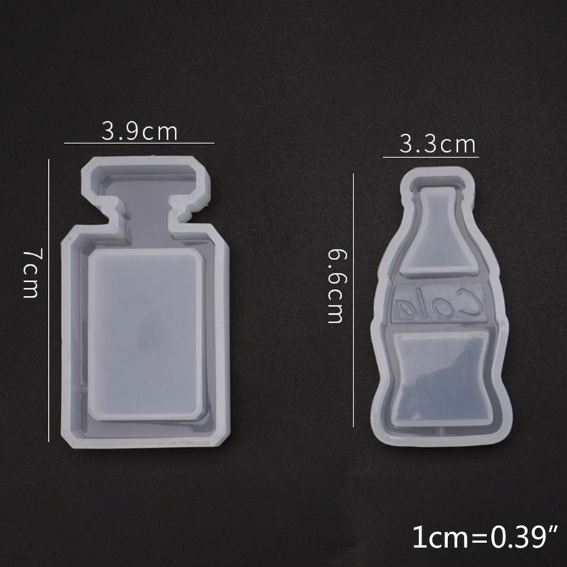 FLGO* Crystal Epoxy Resin Quicksand Mold Milk Tea Coke Perfume Bottle Silicone Mould
