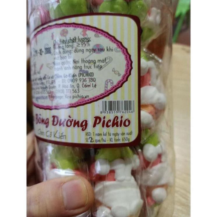 kẹo bông đường pichio hình ông già noel 25 que 1 hũ