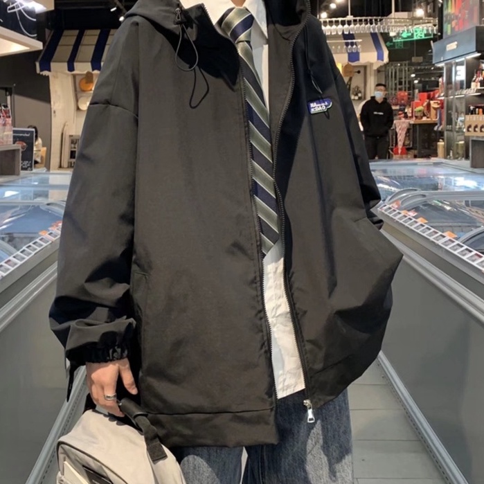 Áo Khoác Nam Thời Trang Tay Dài Có Nón Màu Trơn Phong Cách Retro Hàn Quốc Cho áo khoác nam cao cấp áo khoác bomber áo khoác gió nam nữ