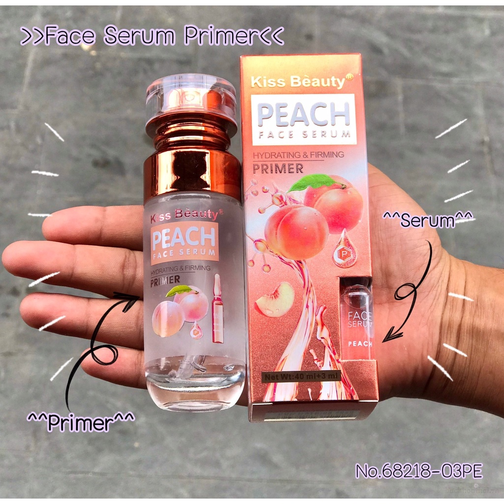 [Makeup] Kem lót trang điểm kèm serum dưỡng da Kiss Beauty Peach Face Serum &amp; Primer