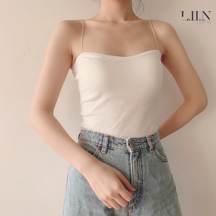 Áo 2 dây sợi bún chất cotton có đệm nâng ngực chất vải co giãn tốt LIIN Clothing SP011 | WebRaoVat - webraovat.net.vn
