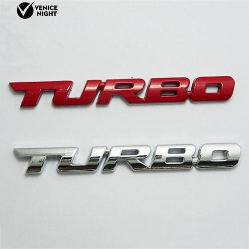 Nhãn dán huy hiệu kim loại chữ TURBO 3D trang trí xe hơi, xe máy