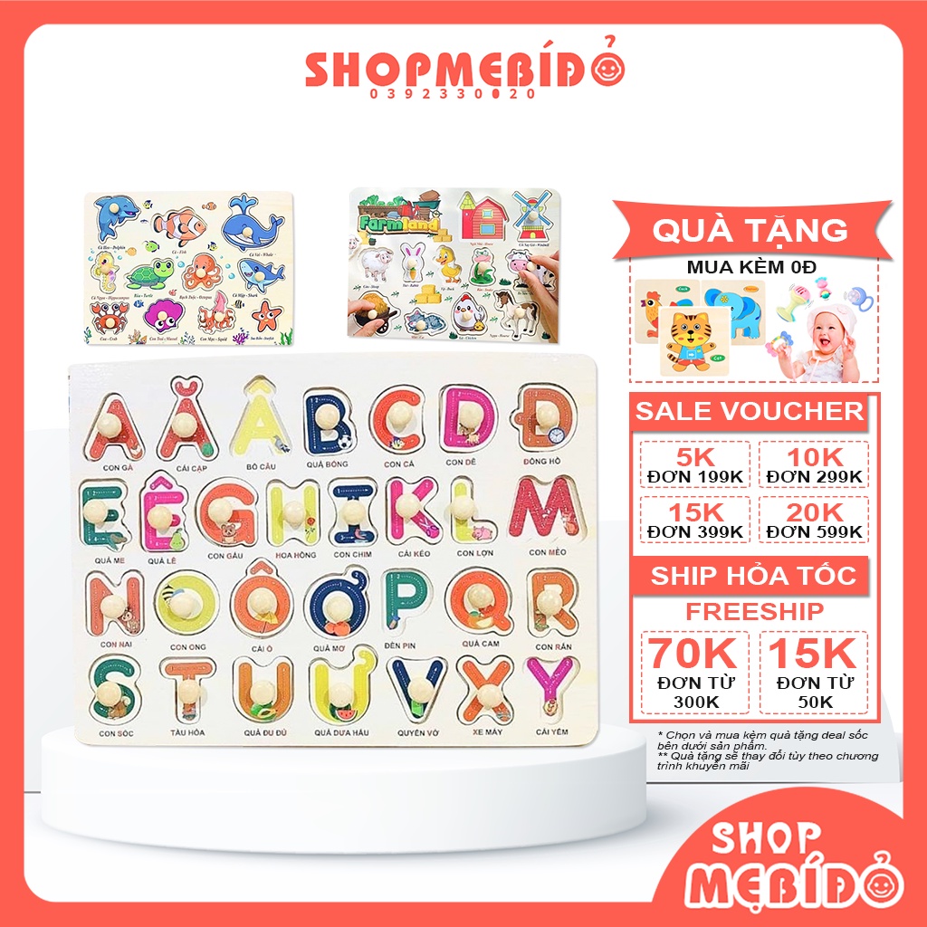 Bảng Chữ Cái Cho Bé Bảng Núm Gỗ Tiếng Việt Vừa Học Vừa Chơi Cho Bé Shop Mẹ Bí Đỏ PK75