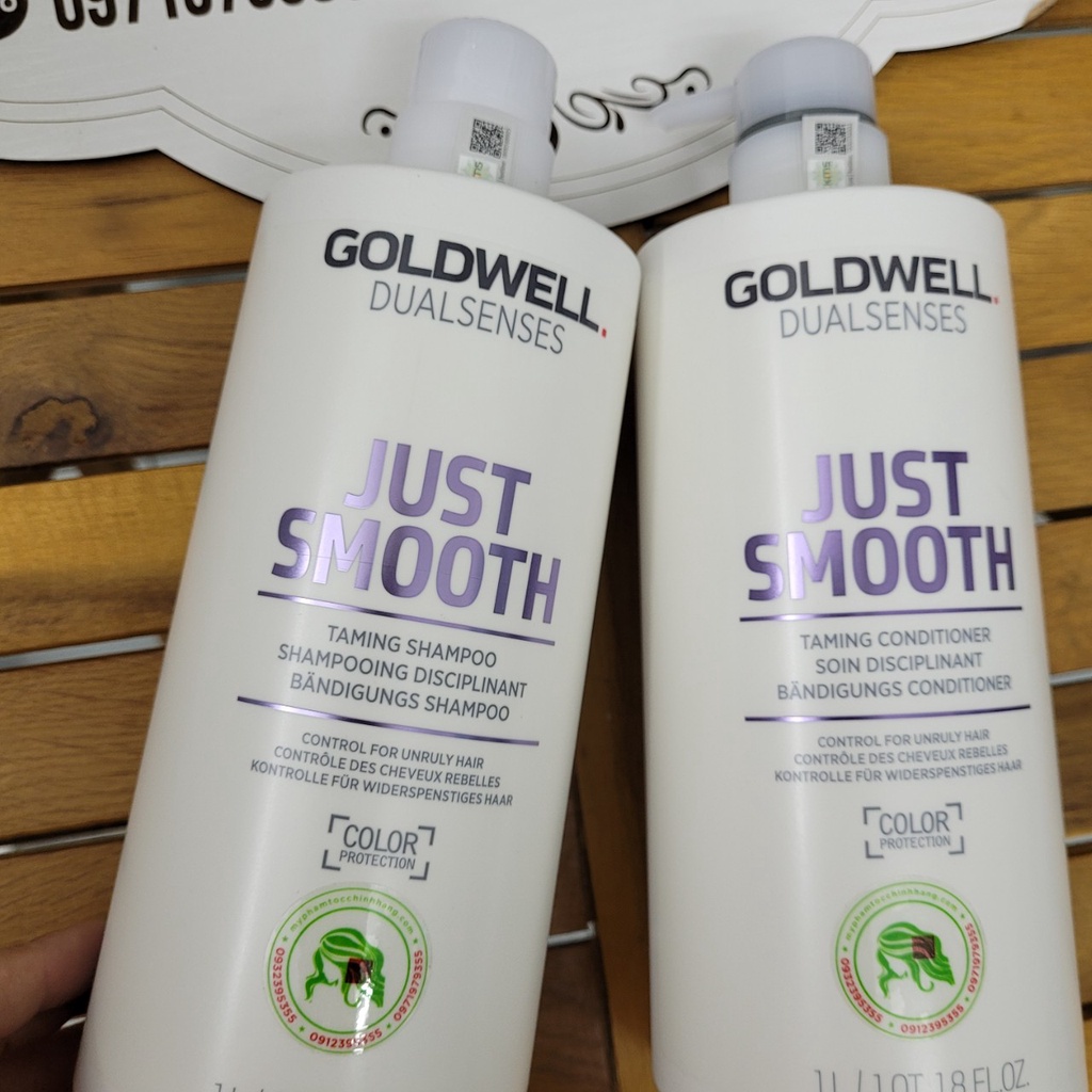 DẦU GỘI XẢ GOLDWELL SUÔN MƯỢT JUST SMOOTH 1000ML*2