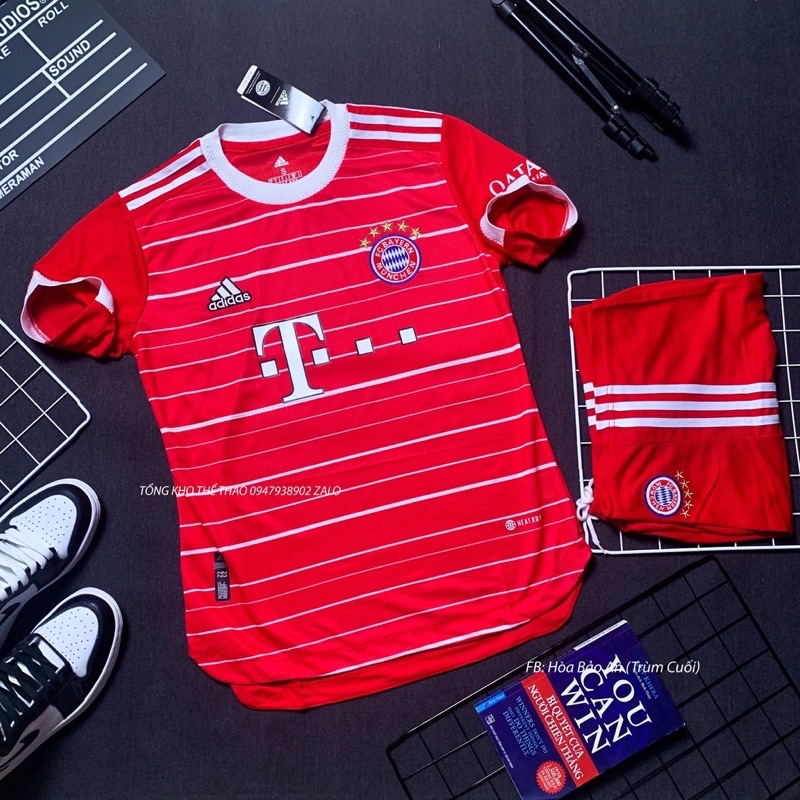 BAYERN MUNCHEN 22/23BỘ QUẦN ÁO ĐÁ BANH CAO CẤP NEW 2023 MÀU KẺ ĐỎ