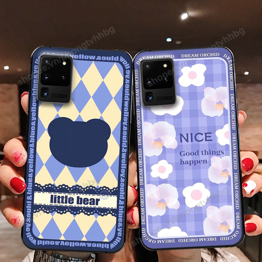 Ốp lưng Samsung Note 20 / Note 20 Plus / Note 20 Ultra / Note 20+ in mẫu gấu bo viền , smile mặt cười cực cute đẹp