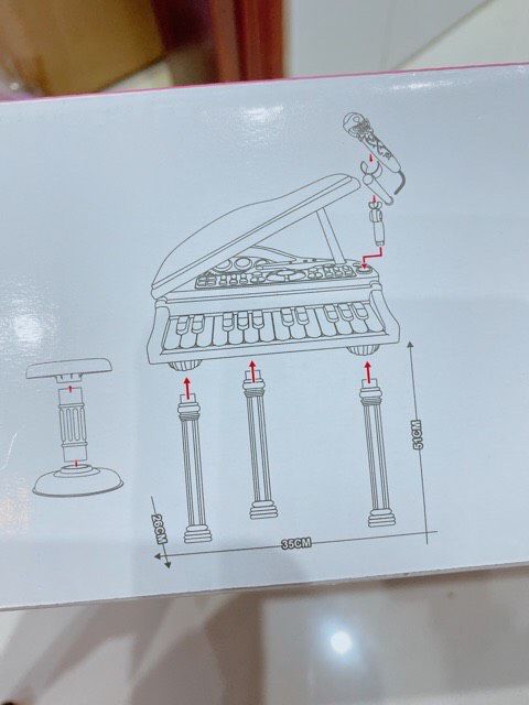 Đàn piano kèm ghế và micro cho bé cao 51cm