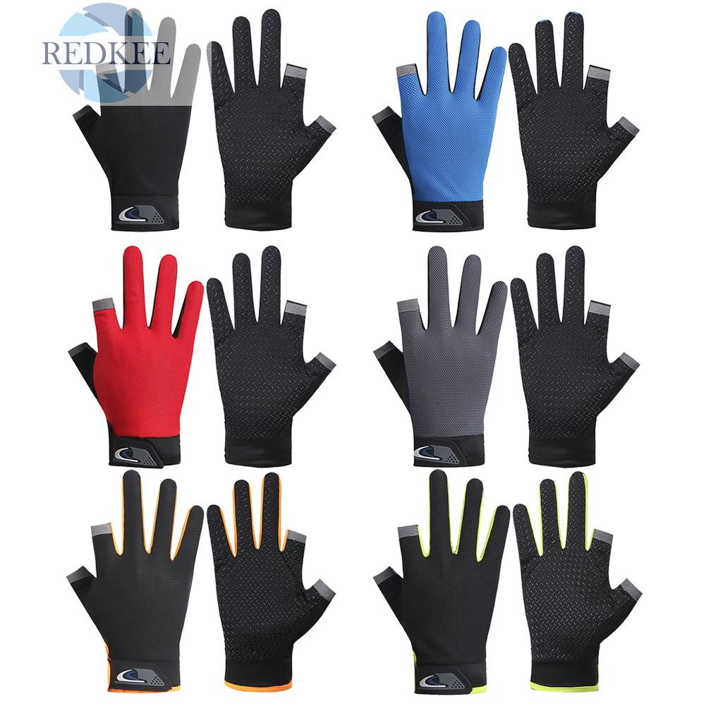1 Đôi Găng Tay Chống Trượt Hở Ngón 2 Ngón Dùng Khi Câu Cá, Đạp Xe