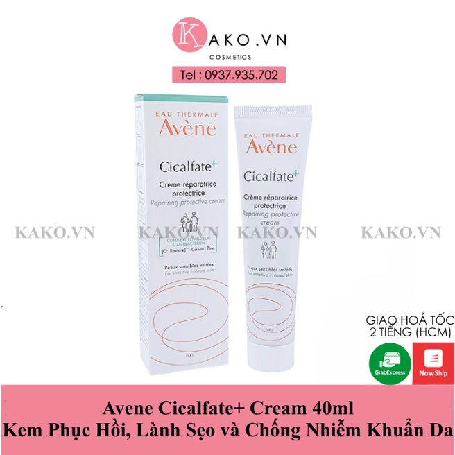 (40ml/100ml) Avene Cicalfate+ Cream - Kem Phục Hồi, Lành Sẹo và Chống Nhiễm Khuẩn Da 40ml