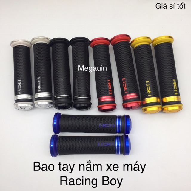 Bao tay nắm cao su Racing Boy gù nhôm CNC xe máy (giá 1 cặp)