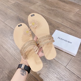dép kẹp nữ siêu xinh hoa cúc, ngôi sao xỏ ngón 3 quai ngang đính đá cực chất