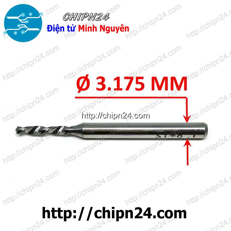 [2 CÁI] Mũi khoan mạch in CNC HỢP KIM 3.1mm