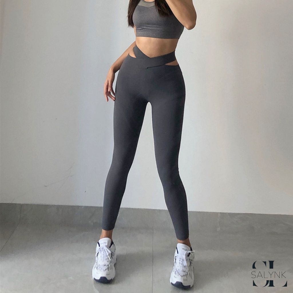 Quần legging nữ SALYNK dài lưng cao dáng ôm quần nữ cạp cá tính tôn eo chất liệu cao cấp