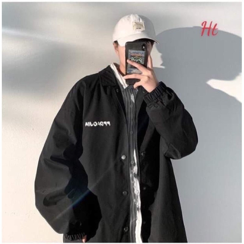 áo khoác gió dù cổ bẻ sơ mi cúc bấm 1 lớp Ht | BigBuy360 - bigbuy360.vn