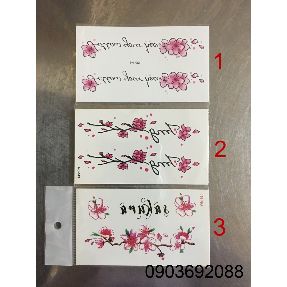 [HCM] Hình xăm dán - tattoo sticker hình hoa nhỏ 10.5 x 6cm