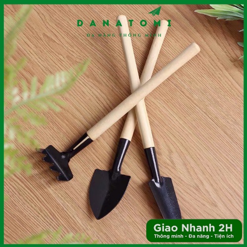 Bộ Dụng Cụ Làm Vườn Mini, Bộ 3 Cuốc Xẻng Làm Vườn Nhỏ Nhắn, Tiện Lợi