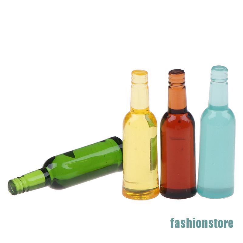 Bộ 6 Mô Hình Chai Bia Mini Tỉ Lệ 1: 12 Trang Trí Nhà Búp Bê