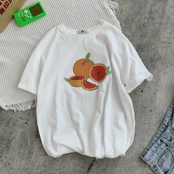 Áo thun tay lỡ form rộng unisex nam nữ mặc đều đẹp in hình miếng trái cây tươi tắn mùa hè T33