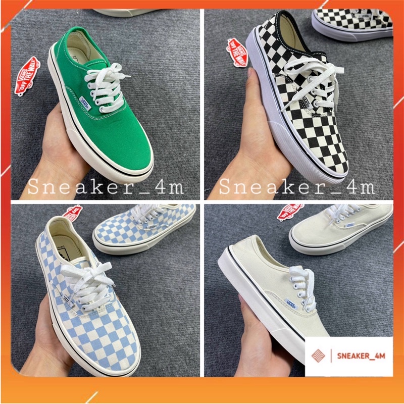 [sneaker_4m] giày vans classic xanh, trắng, kẻ caro nam nữ