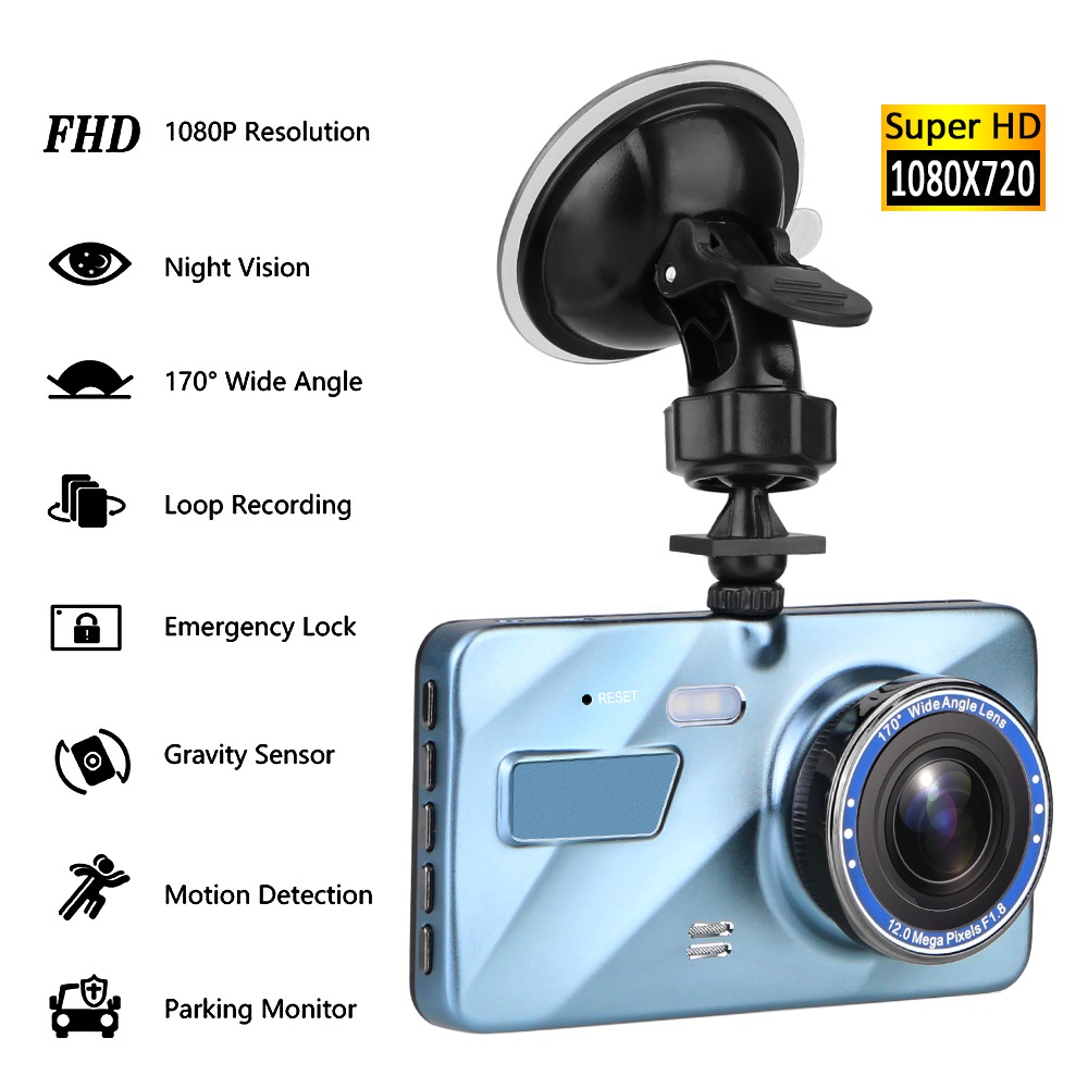 Camera hành trình xe hơi tầm nhìn đêm hai thấu kính 3.6" HD
