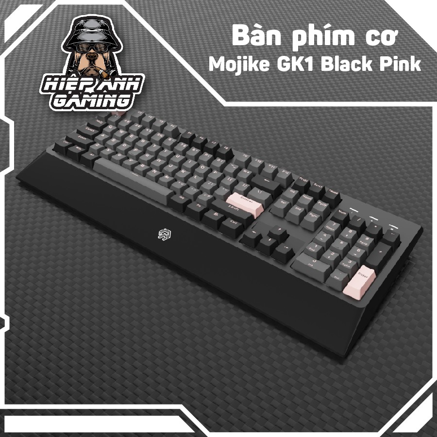 Bàn phím cơ Mojike GK1 Black Pink (AKKO sw v2 / LED trắng) | Bảo hành chính hãng 12 tháng