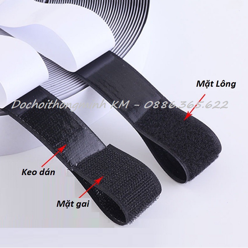 Velcro dán xé/ băng dính gai cả có keo dán và không keo dán - bán lẻ từng met