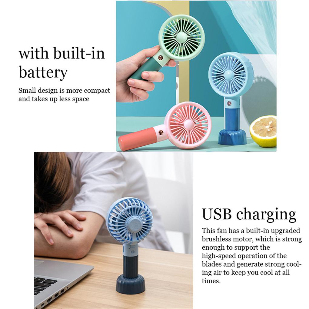 Quạt Làm Mát Cầm Tay 3 Tốc Độ Gió Với Đầu Cắm USB Tiện Dụng Mang Theo Du Lịch / Văn Phòng