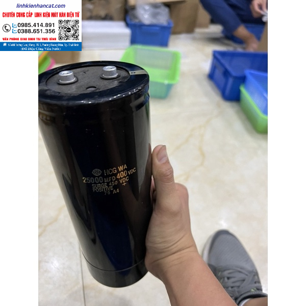 Tụ Điện 25000uf 400v Tháo Máy Kích Thước 90x235mm
