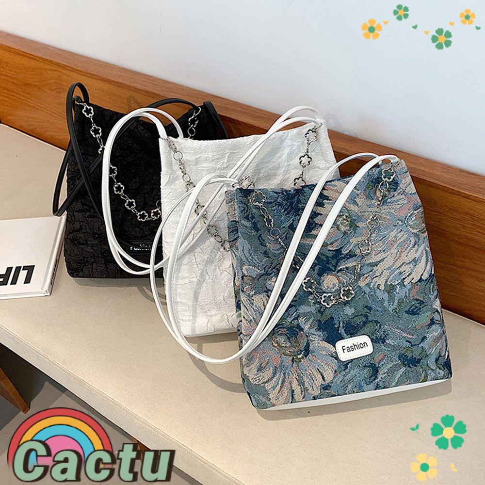 Túi Xách Đeo Vai Cỡ Lớn Họa Tiết Tranh Sơn Dầu Độc Đáo