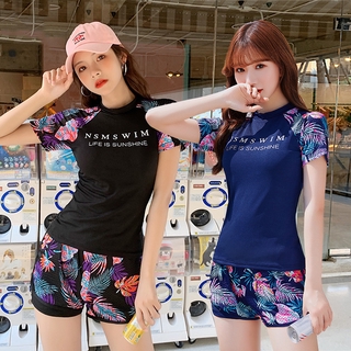 Bộ đồ bơi tay ngắn dáng ôm dễ thương xinh xắn cho nữ