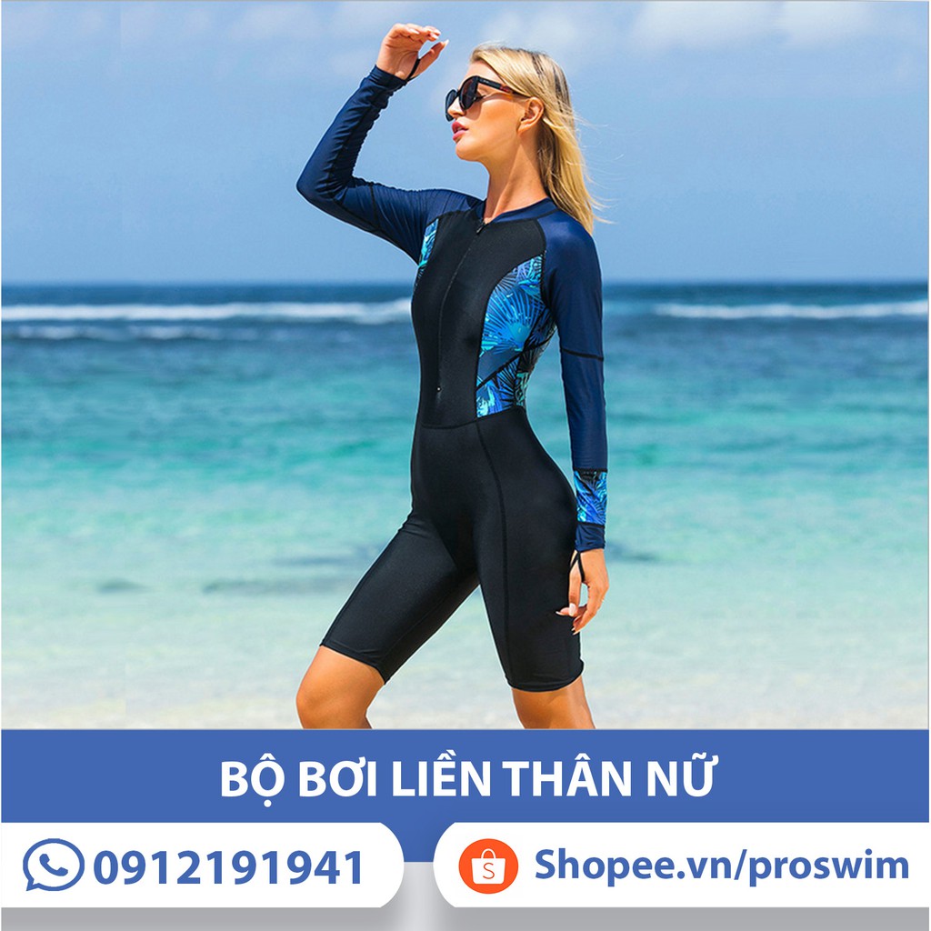 Bộ Áo Bơi Liền Quần - Đen Xanh | BigBuy360 - bigbuy360.vn