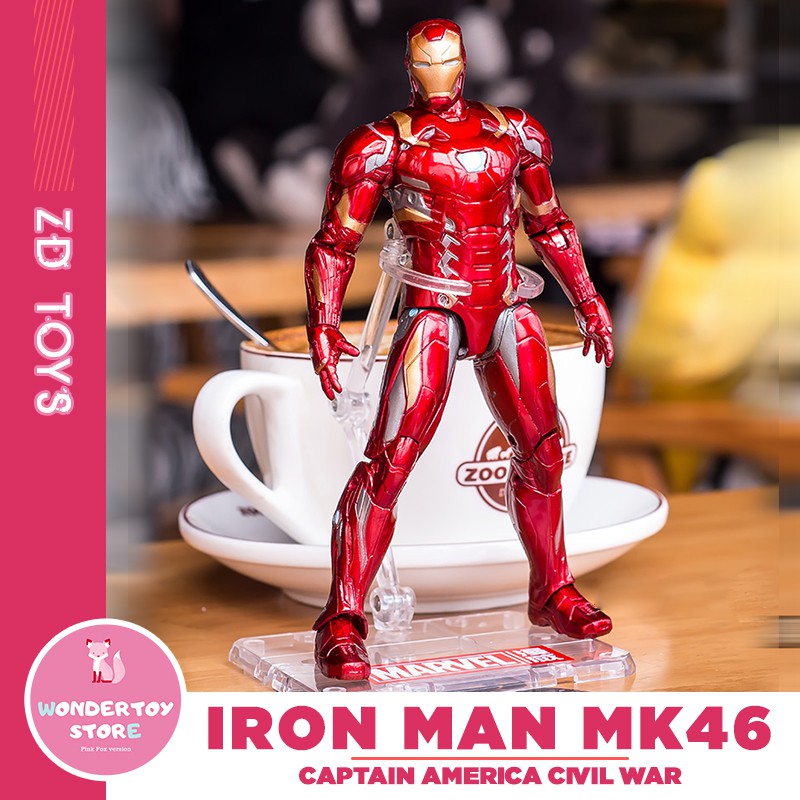 Mô hình Iron Man Mark 46 Captain America Civil War ZD Toys 17cm Avengers