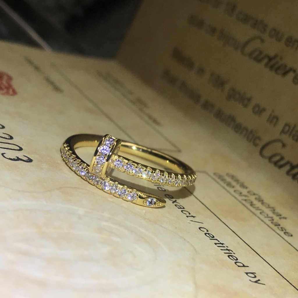 Nhẫn Đính Kim Cương Nhân Tạo Thiết Kế Mới Đơn Giản Thời Trang Dành Cho Cặp Đôi