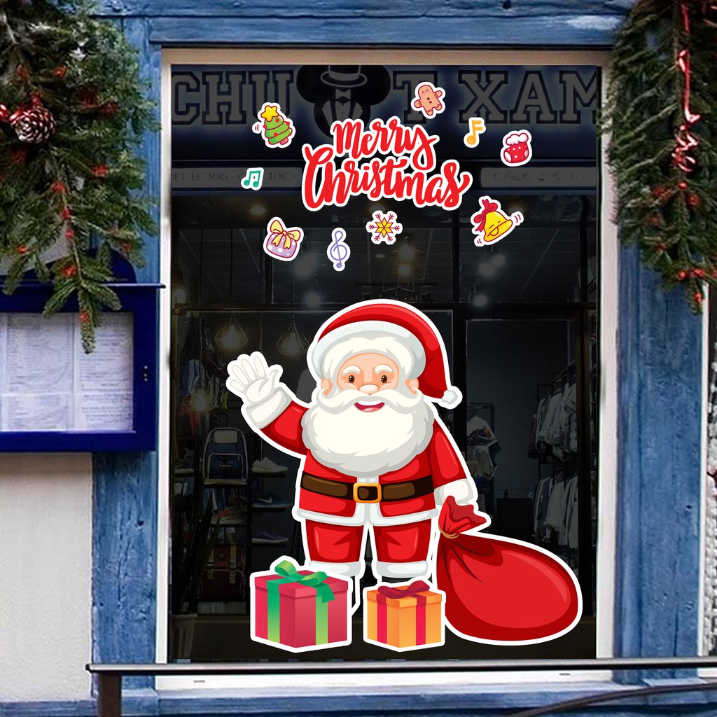 Decal Dán Trang Trí Noel Mã NE02 - Giấy Dán Cửa Kính Văn Phòng Noel Mới Nhất Năm 2021 Tại Azsticker