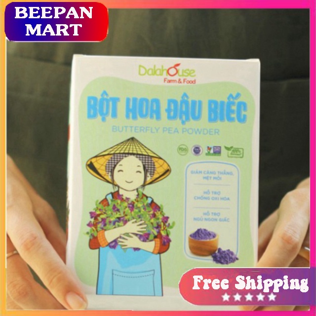 Bột Hoa Đậu Biếc Nguyên Chất 100% Hộp 60Gr - Dalahouse