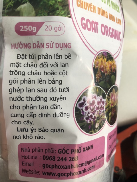 Phân Dê hữu cơ chuyên dùng cho hoa lan